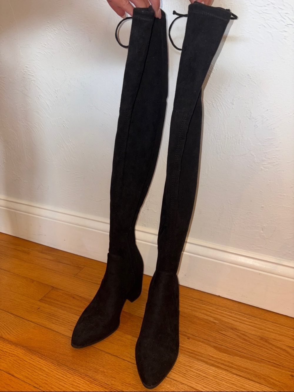 Women's Black Over-the-Knee Suede Boots - Sleek Knee High Style